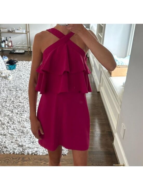 Amanda Uprichard Dresses & Skirts - Amanda Uprichard Tiered Ruffle Halter Dress, Size S